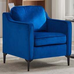 Living and Home Blue Linen Sofa Chair - Size: 81 x 70 x 72cm - Wilko