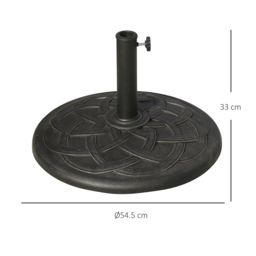Outsunny 19KG Parasol Stand Φ38mm,Φ48mm - Size: 33 x 54.5 x 54.5cm - Black - Wilko - thumbnail 6