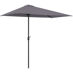 Outsunny Grey Crank Handle Half Parasol 2.3m - Wilko