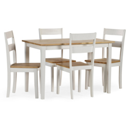 Julian Bowen Linwood 4 Seater Small Dining Table White and Oak - Wilko - thumbnail 7