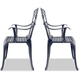 Centurion Oshowa Set of 2 Grey Garden Bistro Chairs with Armrests - Size: 89 x 49.5 x 47cm - Wilko - thumbnail 5