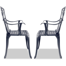 Centurion Oshowa Set of 2 Grey Garden Bistro Chairs with Armrests - Size: 89 x 49.5 x 47cm - Wilko - thumbnail 6