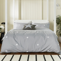 Helena Springfield Tufted Star Single Grey Reversible Duvet Set - Wilko - thumbnail 1