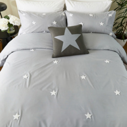 Helena Springfield Tufted Star Single Grey Reversible Duvet Set - Wilko - thumbnail 4