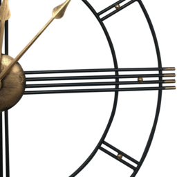 Living and Home Black and Gold Oversized Cut Out Metal Wall Clock 60cm - Size: 60 x 60 x 5cm - Multi - Wilko - thumbnail 4