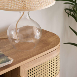 Birlea Noah 2 Door Single Shelf Rattan Effect Console Table - Brown - Wilko - thumbnail 6