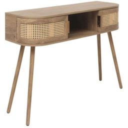 Birlea Noah 2 Door Single Shelf Rattan Effect Console Table - Brown - Wilko - thumbnail 4