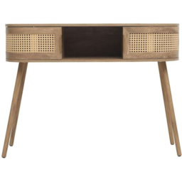 Birlea Noah 2 Door Single Shelf Rattan Effect Console Table - Brown - Wilko - thumbnail 3