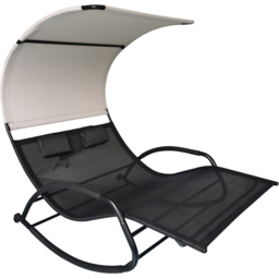 Outdoor Essentials Carmen Black Double Chaise Rocker Chair - Size: 2 Seater - Wilko - thumbnail 3