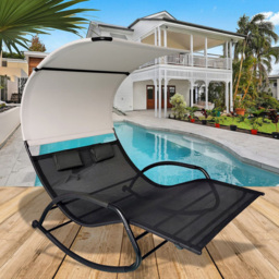 Outdoor Essentials Carmen Black Double Chaise Rocker Chair - Size: 2 Seater - Wilko - thumbnail 7