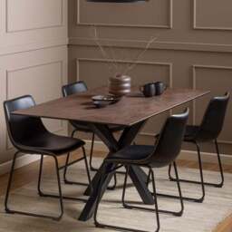 Florence Heaven 6 Seater Ceramic Dining Table Rusty Brown - Multi - Furniture To Go - Wilko