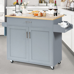 Costway Single Drawer Grey Rolling Kitchen Storage Trolley - Wilko