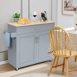 Costway Single Drawer Grey Rolling Kitchen Storage Trolley - Wilko - thumbnail 4