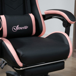 Vinsetto Black and Pink Racing Style Gaming Chair - Size: 129 x 65 x 65cm - Wilko - thumbnail 4