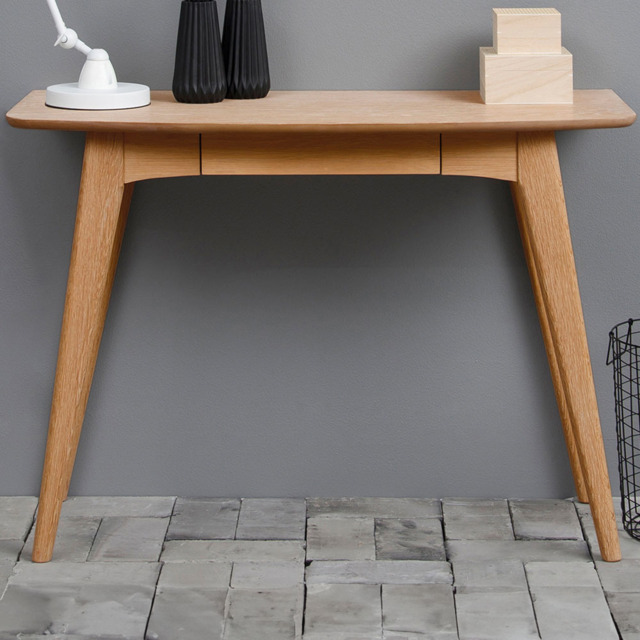 Florence Woodstock Single Drawer Office Desk Oak - Brown - Furniture To Go - Wilko - image 1
