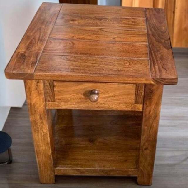 Acacia Home Brown Wooden Table - Size: 55 x 50 x 50cm - Wilko - image 1