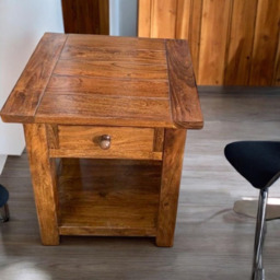 Acacia Home Brown Wooden Table - Size: 55 x 50 x 50cm - Wilko - thumbnail 4