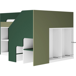 Flair Quinn Single Green Staircase Mid Sleeper Storage Bed - Wilko - thumbnail 4