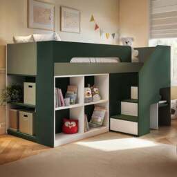 Flair Quinn Single Green Staircase Mid Sleeper Storage Bed - Wilko