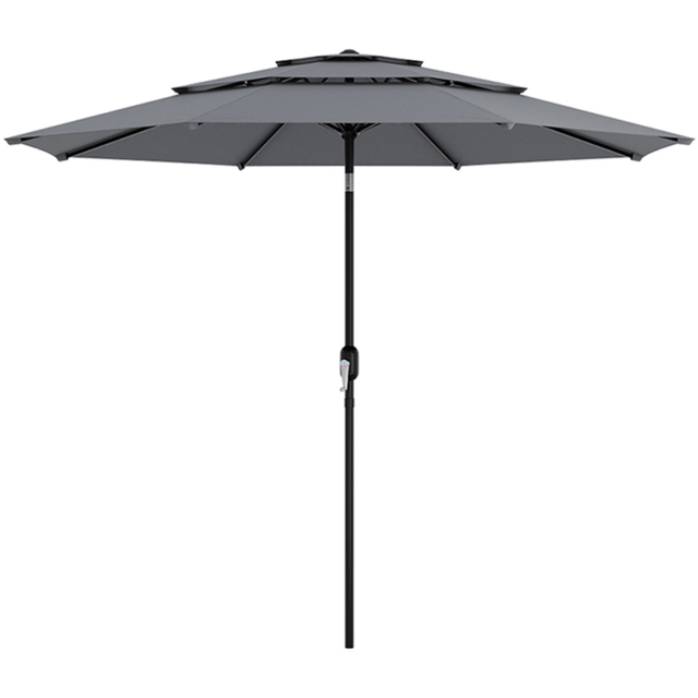 Living and Home Light Grey 3 Tier Crank and Tilt Parasol 3m - Wilko - image 1
