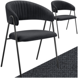 tectake Bedano Set of 2 Black Dining Chair - Wilko - thumbnail 3