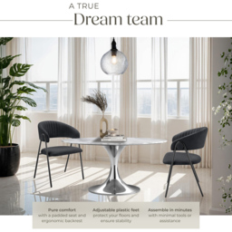 tectake Bedano Set of 2 Black Dining Chair - Wilko - thumbnail 6