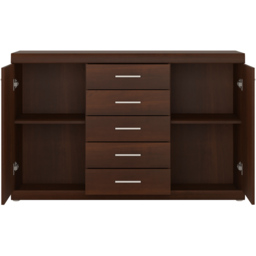 Florence Imperial 2 Door 5 Drawer Dark Mahogany Sideboard - Size: 45 x 140 x 89cm - Red - Furniture to Go - Wilko - thumbnail 4
