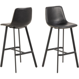 Florence Oregon Black Bar Stool Set of 2 - Furniture To Go - Wilko - thumbnail 3
