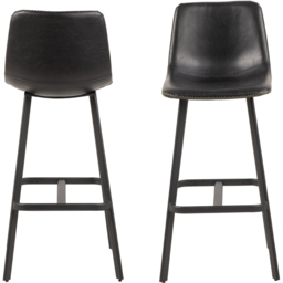 Florence Oregon Black Bar Stool Set of 2 - Furniture To Go - Wilko - thumbnail 4