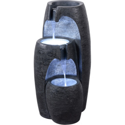 Teamson Home Black Modern 3-Tier Cascading Urn Outdoor Fountain 28 inch - Size: 70.51 x 35.99 x 35cm - Wilko - thumbnail 1