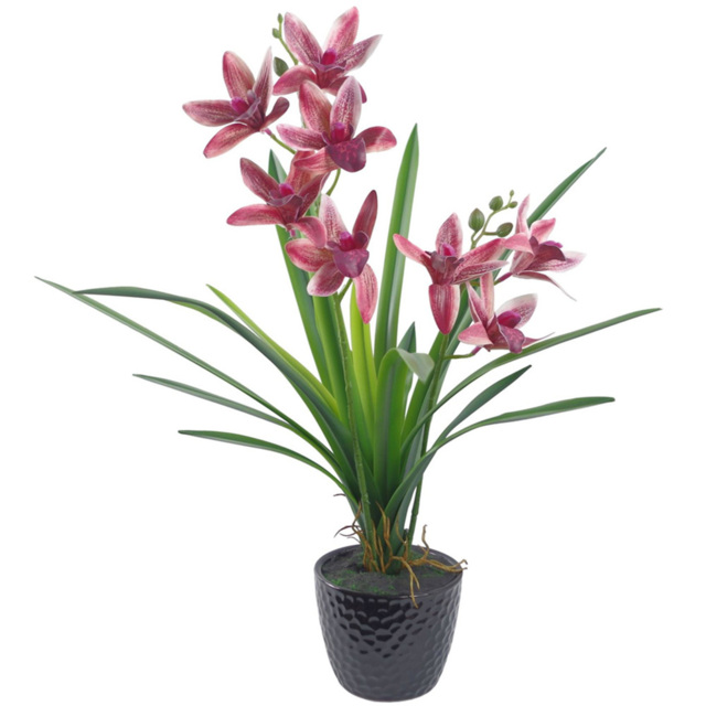Leaf Dark Pink Artificial Orchid in Ceramic Planter 1.6ft - Size: 50 x 50 x 50cm - Wilko - image 1
