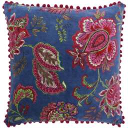 Paoletti Malisa Smoke Blue Paisley Cushion - Size: 50 x 50 cm - Wilko
