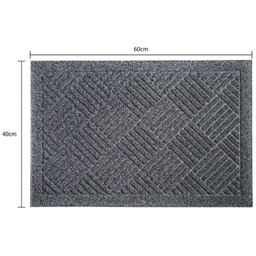 JVL Dirt Defender Grey Square Door Mat 40 x 60cm - JVL Homewares - Wilko - thumbnail 7