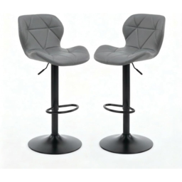 Alivio Dark Grey Faux Leather Height Adjustable Swivel Bar Stool Set of 2 - Wilko - thumbnail 3