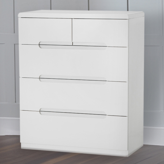 Julian Bowen Manhattan 5 Drawer White Chest of Drawers - Wilko - image 1