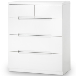 Julian Bowen Manhattan 5 Drawer White Chest of Drawers - Wilko - thumbnail 3