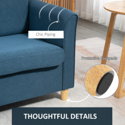 Portland 2 Seater Blue Linen Loveseat Sofa - Wilko - thumbnail 7