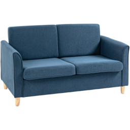 Portland 2 Seater Blue Linen Loveseat Sofa - Wilko - thumbnail 3