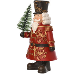 The Seasonal Gift Co Regal Tidings Nutcracker with Tree Figurine Decoration 14cm - Size: 15 x 8 x 7cm - Red - The Seasonal Gift Co. - Wilko - thumbnail 3