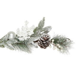 Frosted Snowy Garland Silver - Silver - Wilko - thumbnail 3