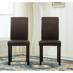 Set of 2 Brown Faux Leather Dining Chair - MCC - Wilko - thumbnail 4