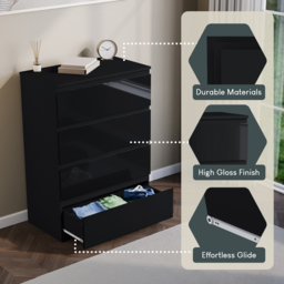 Vida Designs Glinton 4 Drawer Black Chest of Drawers - Wilko - thumbnail 7