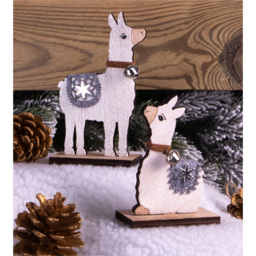 St Helens Wooden Sitting Down Alpaca Ornament - Size: 100 x 40 x 70cm - Multi - Wilko - thumbnail 7