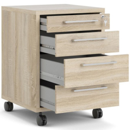 Florence 4 Drawer Oak Mobile Cabinet - Size: 49.1 x 48.2 x 68.2cm - Wood - Furniture to Go - Wilko - thumbnail 5