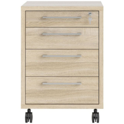 Florence 4 Drawer Oak Mobile Cabinet - Size: 49.1 x 48.2 x 68.2cm - Wood - Furniture to Go - Wilko - thumbnail 4