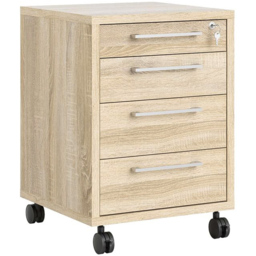 Florence 4 Drawer Oak Mobile Cabinet - Size: 49.1 x 48.2 x 68.2cm - Wood - Furniture to Go - Wilko - thumbnail 3