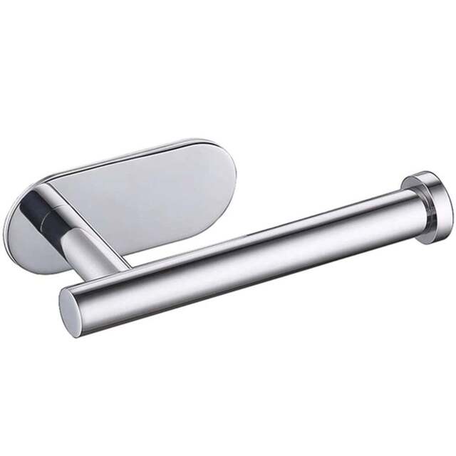 Living and Home Silver Wall Mounted Stainless Steel Toilet Paper Roll Holder - Size: 16 x 8 x 4.5cm - Wilko - image 1