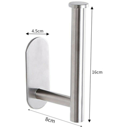 Living and Home Silver Wall Mounted Stainless Steel Toilet Paper Roll Holder - Size: 16 x 8 x 4.5cm - Wilko - thumbnail 6