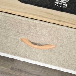 Portland 2 Drawer Maple Wood Effect Steel TV Cabinet - Size: 98 x 29 x 56cm - Brown - Wilko - thumbnail 4