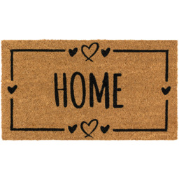JVL Home Hearts Coir Latex Backed Door Mat and Runner Set - Size: 121 x 41 x 4cm - Brown - Wilko - thumbnail 5